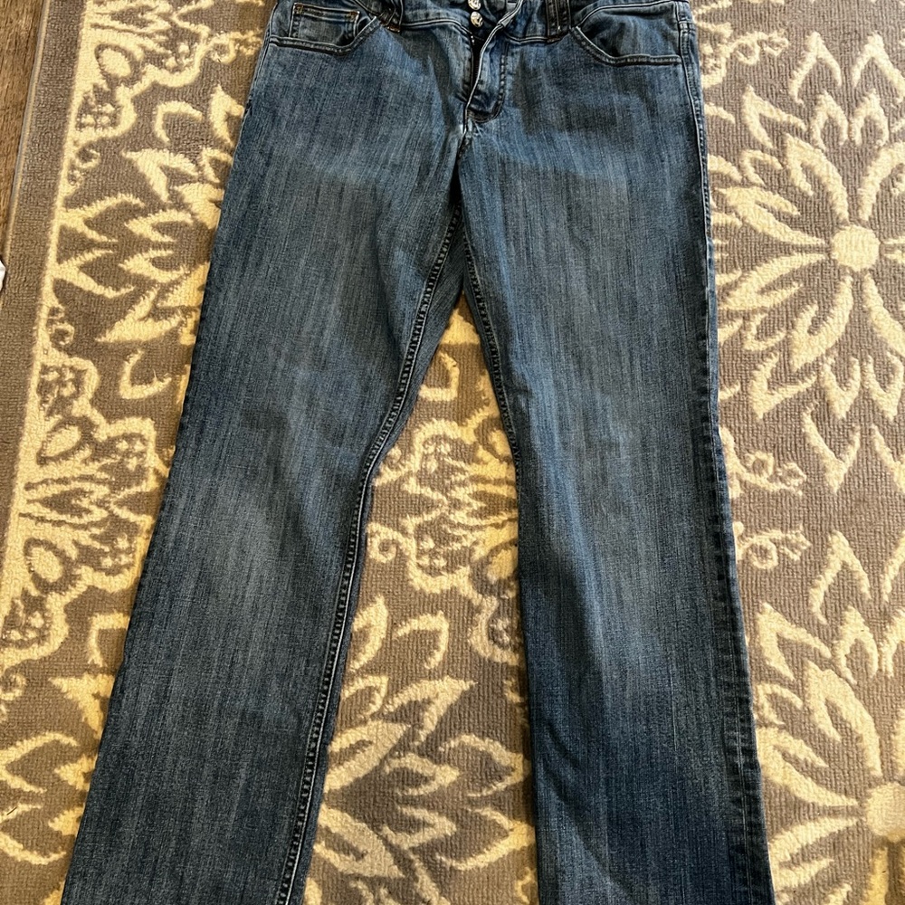 CAbi Blue Straight Leg Jeans Classic Style